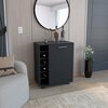 Tuhome Lafayette Bar Cabinet with 4-Bottle Rack. Upper Glass Holder and Dual Door Design-Black MLW9073